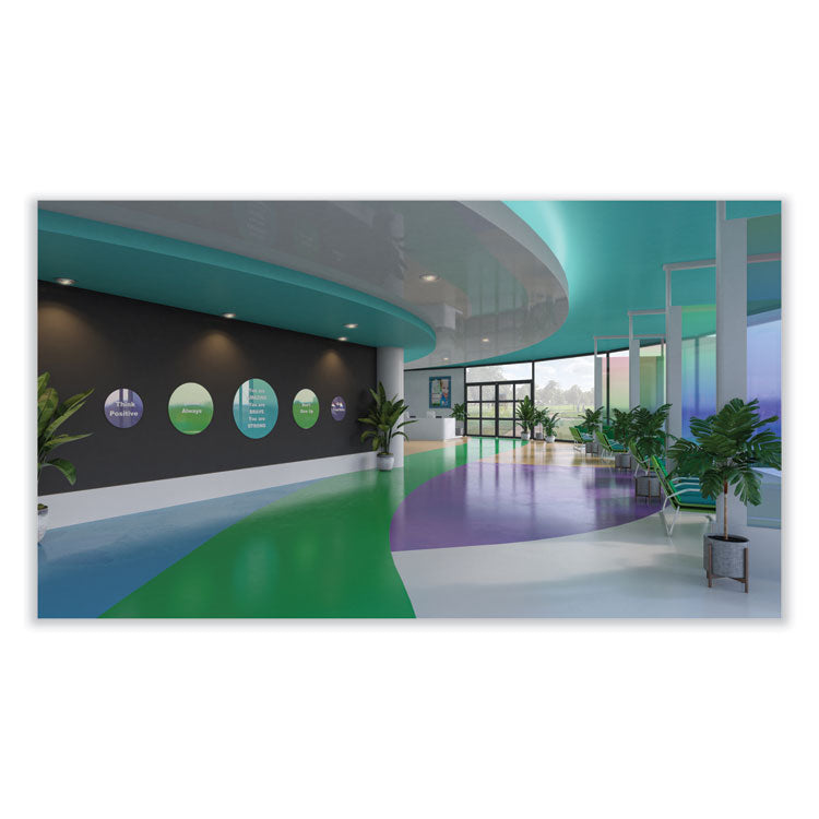 Coda Low Profile Circular Magnetic Glassboard, 48" x 48", White Surface