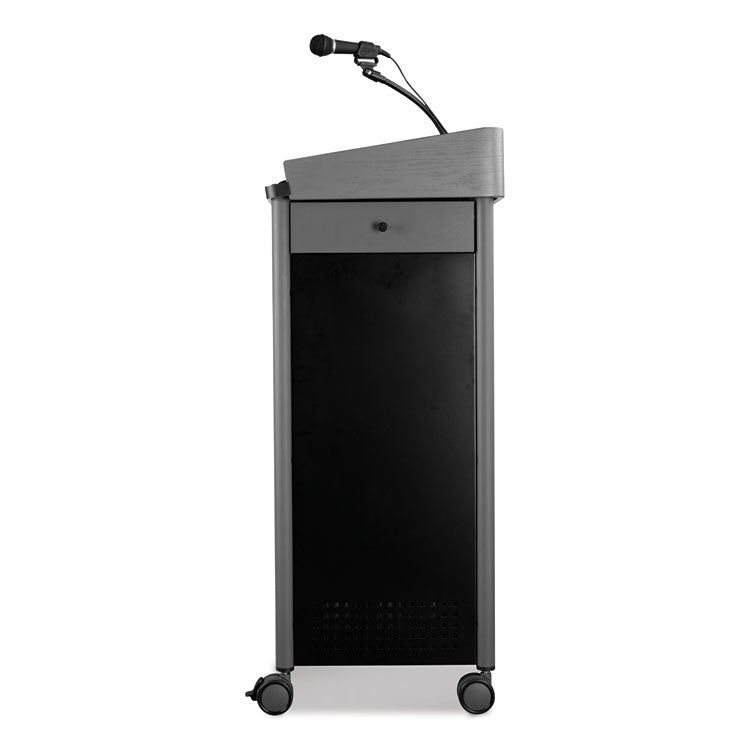 Greystone Lectern with Sound, 23.5 x 19.25 x 45.5, Charcoal Gray