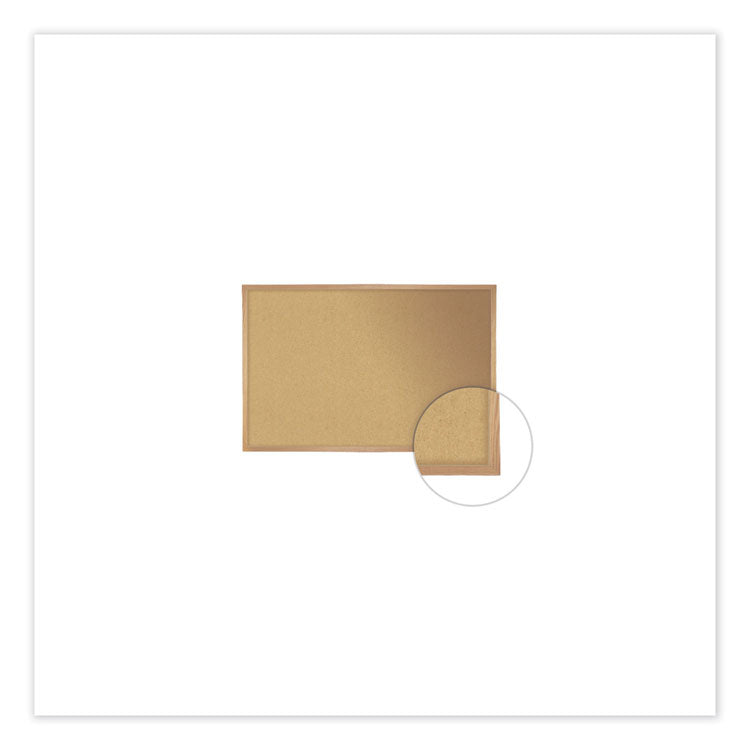 Natural Cork Bulletin Board with Wood Frame, 60.5" x 48.5", Tan Surface, Oak Finished Wood Frame