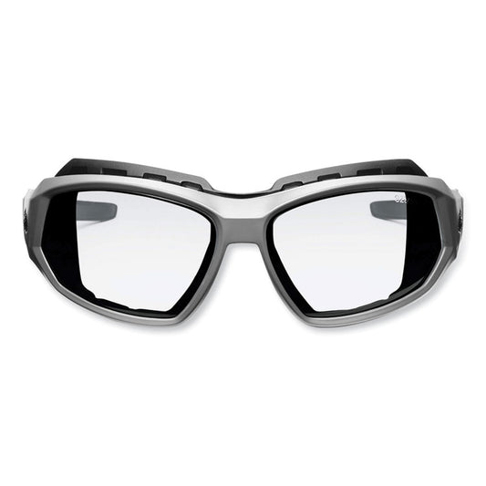 Skullerz Loki Safety Glasses/Goggles, Matte Gray Full Frame, Clear Dual Anti-Fog Lens