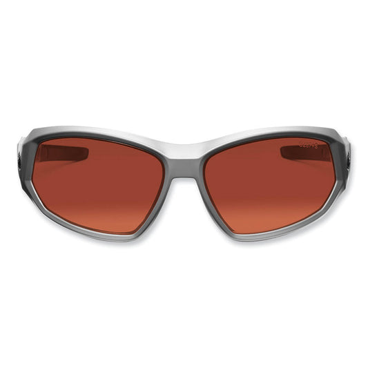 Skullerz Loki Safety Glasses/Goggles, Matte Gray Full Frame, Polarized Copper Dual Lens