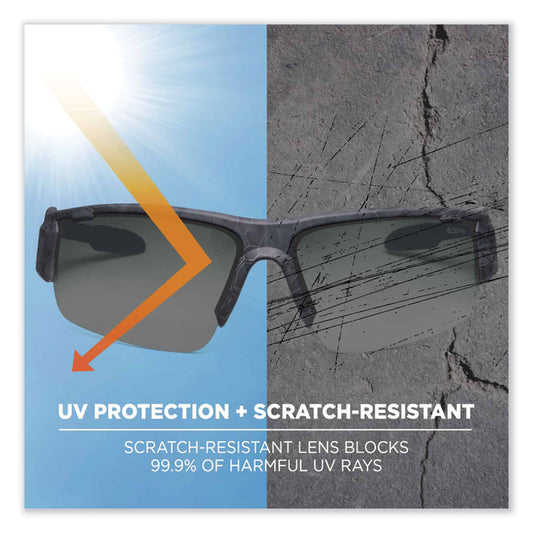 Skullerz Dagr Safety Glasses, Kryptek Highlander Half Frame, Smoke Single Lens