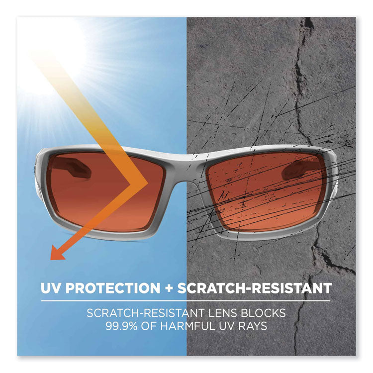 Skullerz Odin Safety Glasses, Matte Gray Full Frame, Polarized Copper Dual Lens