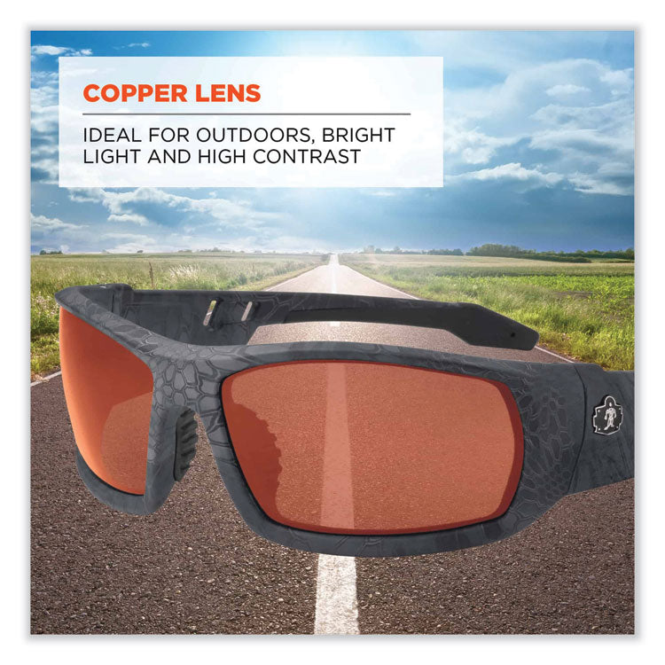 Skullerz Odin Safety Glasses, Kryptek Typhon Full Frame, Copper Dual Lens
