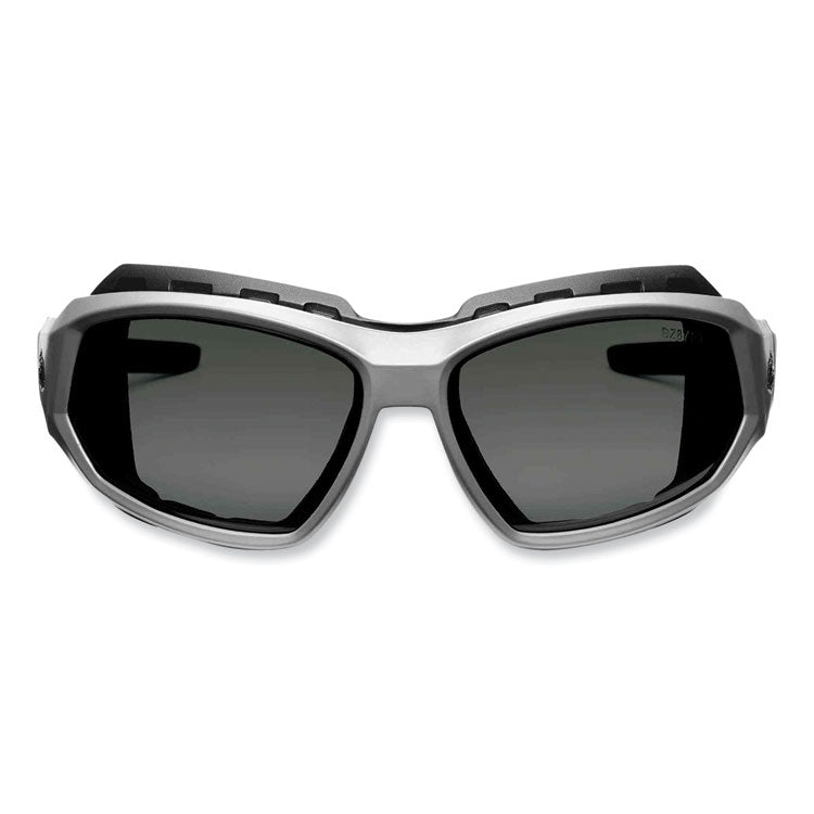 Skullerz Loki Safety Glasses/Goggles, Matte Gray Full Frame, Polarized Smoke Dual Lens
