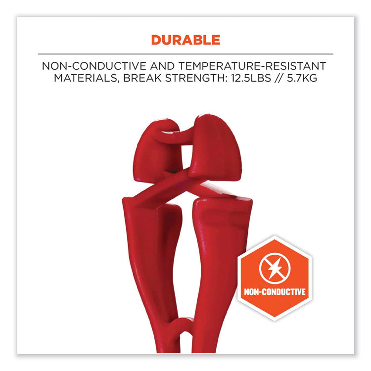 Squids 3420 Dual Clip Swivel Glove Clip Holder, 1 x 0.6 x 5.5, Acetal Copolymer, Red