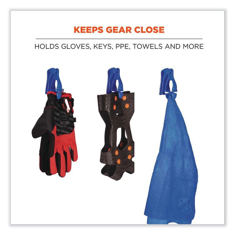 Squids 3405 Belt Clip Glove Clip Holder, 1 x 1 x 6, Acetal Copolymer, Blue
