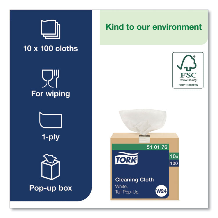Cleaning Cloth, 8.46 x 16.13, White, 100 Wipes/Box, 10 Boxes/Carton