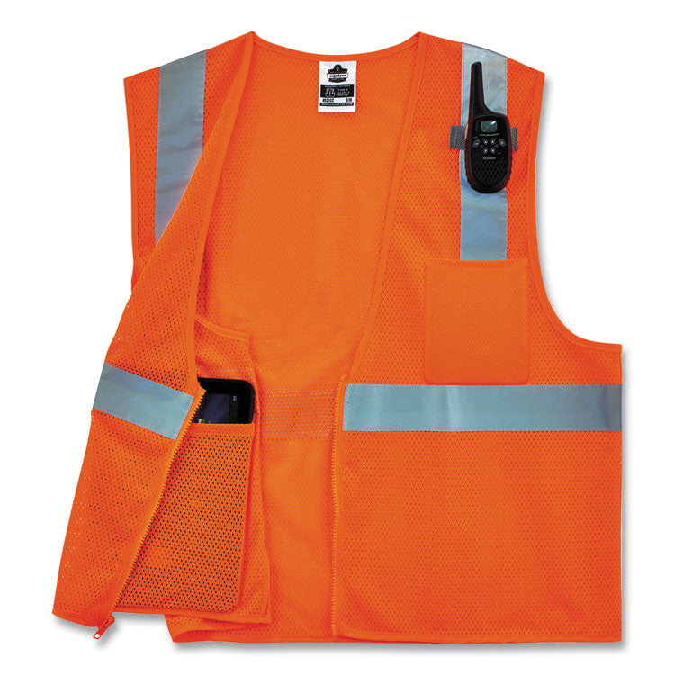 GloWear 8210Z Class 2 Economy Mesh Vest, Polyester, Orange, X-Small