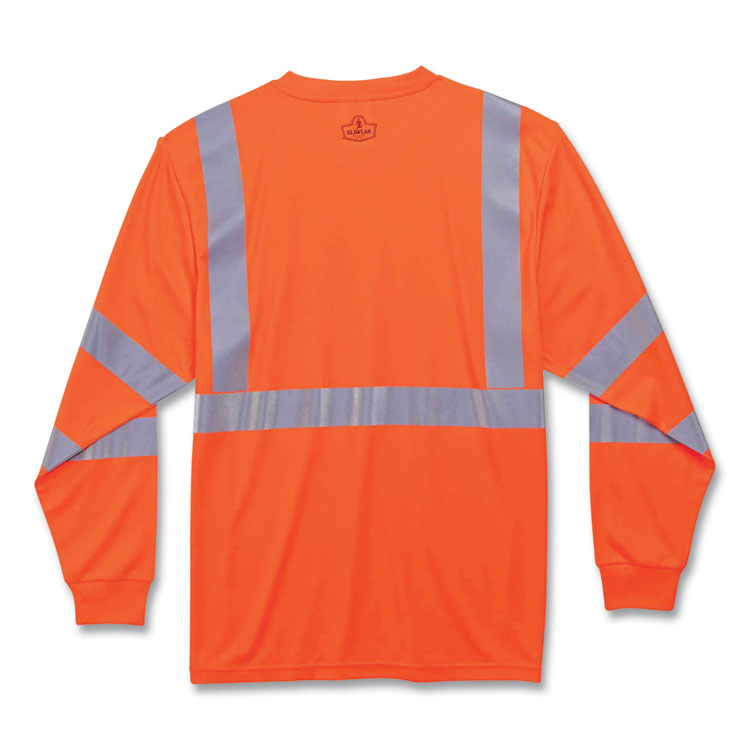 GloWear 8391 Class 3 Hi-Vis Long Sleeve Shirt, Medium, Orange