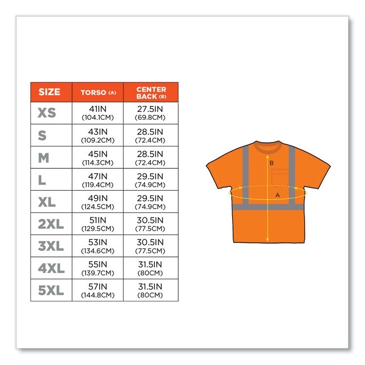 GloWear 8289 Class 2 Hi-Vis T-Shirt, Orange, Small