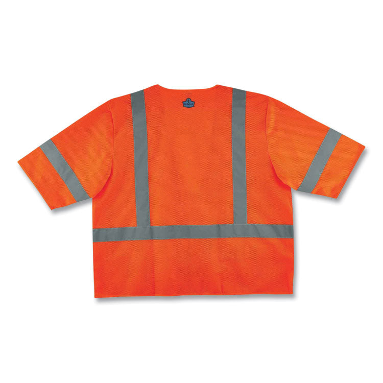 GloWear 8320Z Class 3 Standard Zipper Vest, Polyester, Large/X-Large, Orange