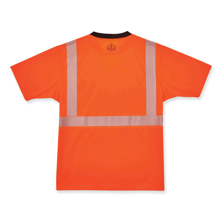 GloWear 8280BK Class 2 Performance T-Shirt with Black Bottom, 4X-Large, Orange