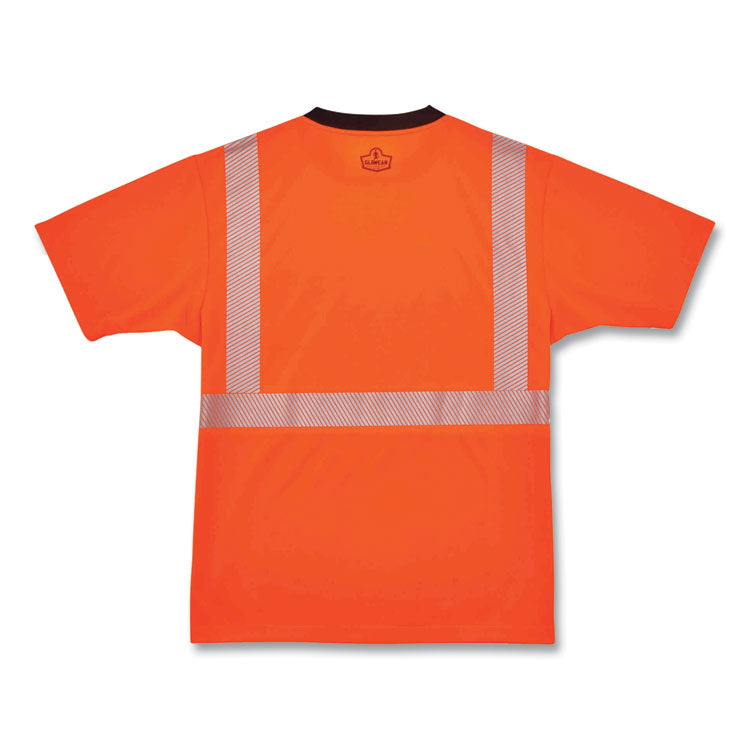 GloWear 8280BK Class 2 Performance T-Shirt with Black Bottom, Small, Orange