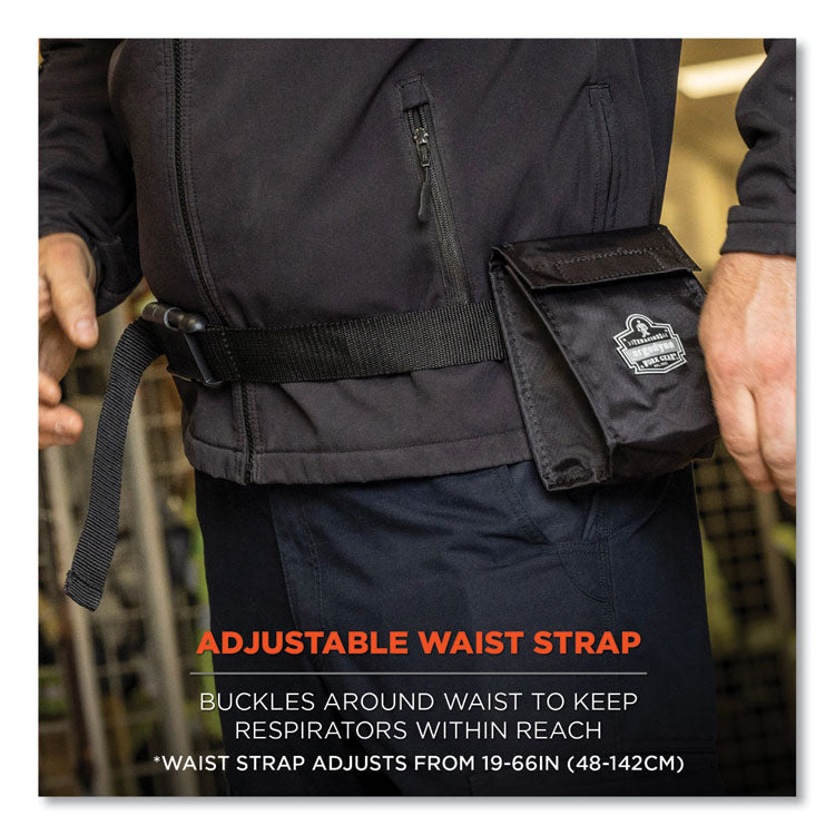 Arsenal 5184 Mouthbit Respirator Bag, 5 x 4 x 6.5, Black