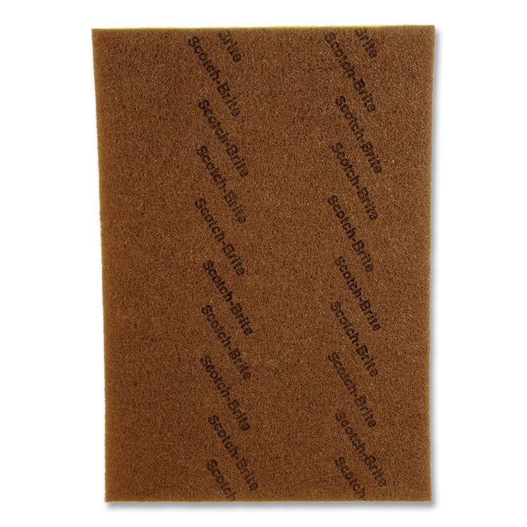 Clean and Shine Pad, 20 x 14, Brown/Yellow, 5/Carton