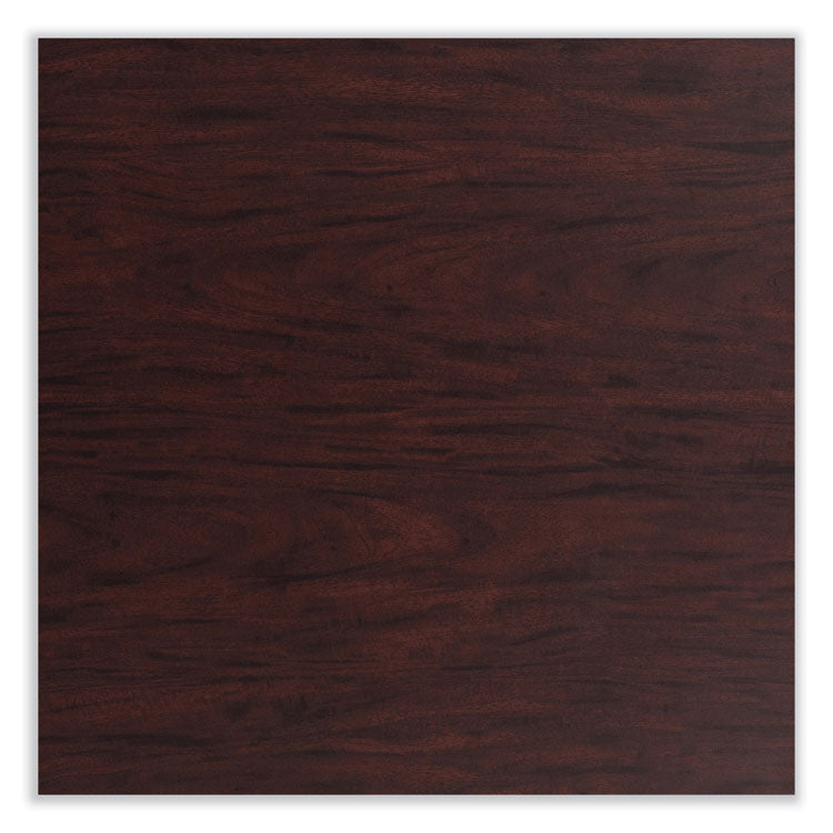 Cafe Table, 36w x 36d x 30h, Square Top/Round Base, Mahogany Top, Black Base