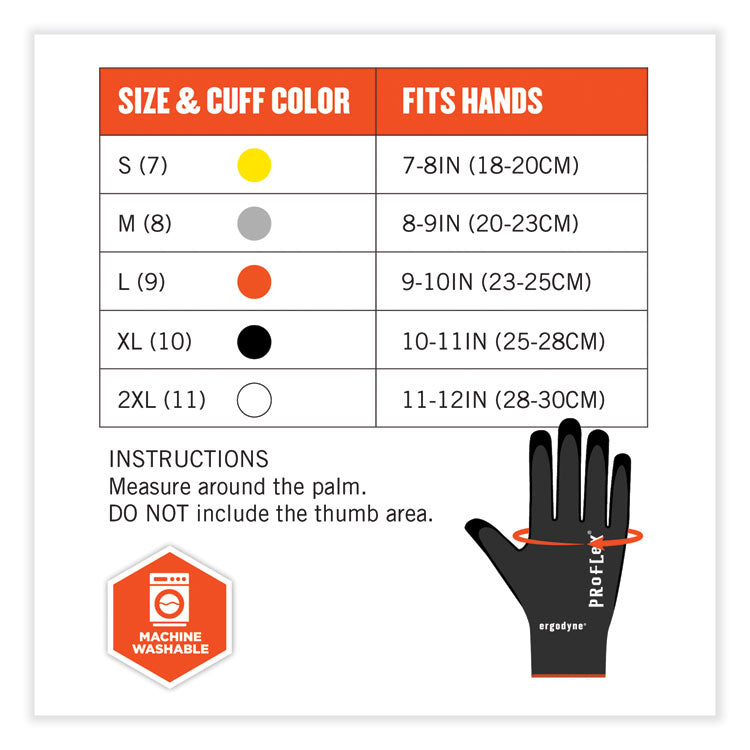 ProFlex 7001 Nitrile-Coated Gloves, EN388: 4121X, 8.5" Long, Medium, Black, Pair