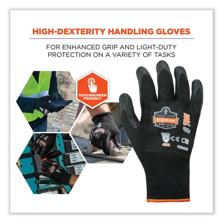 ProFlex 7001 Nitrile-Coated Gloves, EN388: 4121X, 9.25" Long, X-Large, Black, Pair