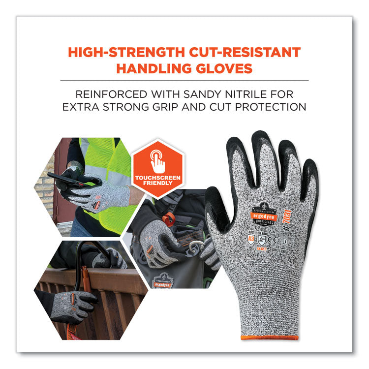 ProFlex 7031-CASE ANSI A3 Nitrile-Coated CR Gloves, EN388: 4X42C, 10.5" Long, 2X-Large, Gray, 144 Pairs/Carton