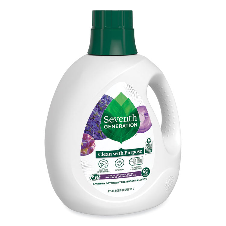 Natural Liquid Laundry Detergent, Fresh Lavender Scent, 135 oz Bottle, 4/Carton