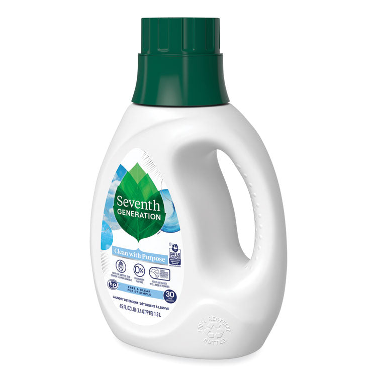 Natural Liquid Laundry Detergent, Fragrance-Free, 45 oz Bottle, 6/Carton