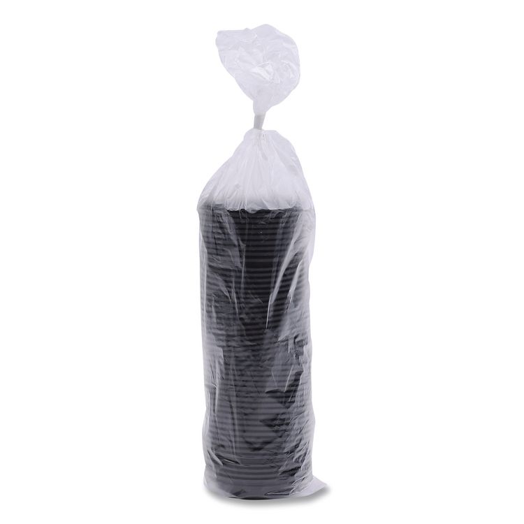 Hot Cup Lids, Fits 8 oz Hot Cup, Plastic, Black, 1,000/Carton