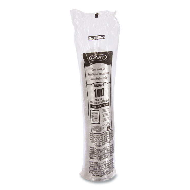 Plastic Dome Lid, Fits 5.5 oz to 26 oz Cold Cups, Clear, 1,000/Carton
