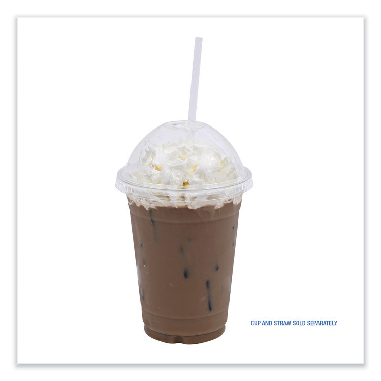 PET Cold Cup Dome Lids, Fits 14 oz to 24 oz Cold Cups, Plastic, Clear, 100/Sleeve, 10 Sleeves/Carton