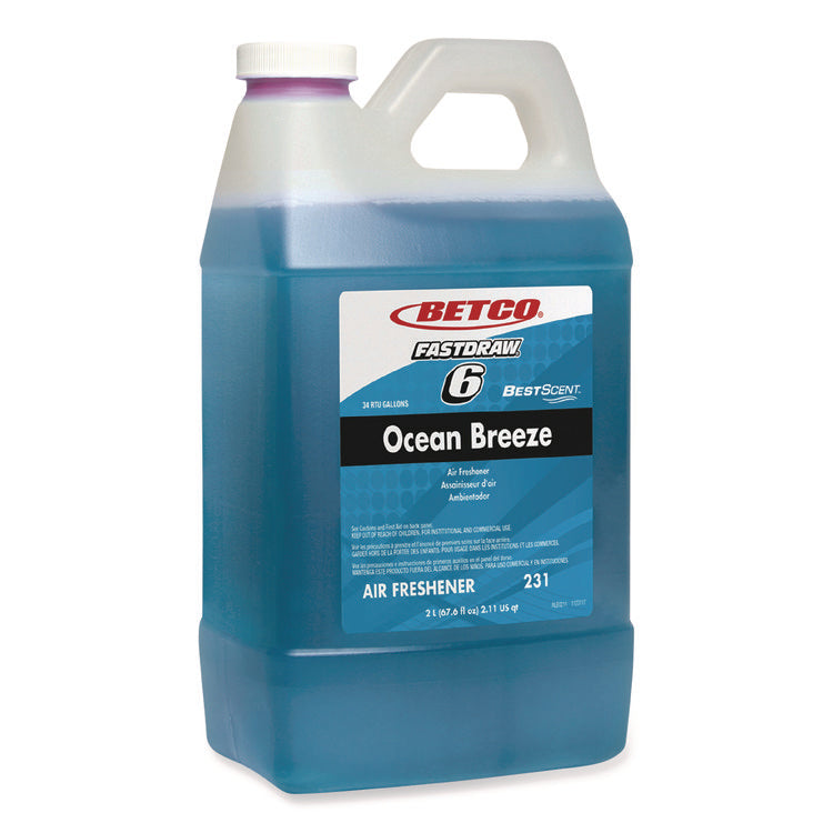 BestScent Ocean Breeze FastDraw Deodorizer, Ocean Breeze, 67.6 oz FastDraw Bottle, 4/Carton