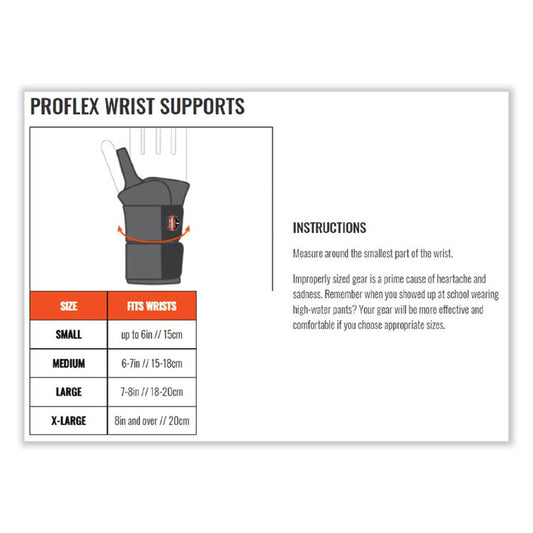 ProFlex 4010 Double Strap Wrist Support, Large, Fits Right Hand, Black