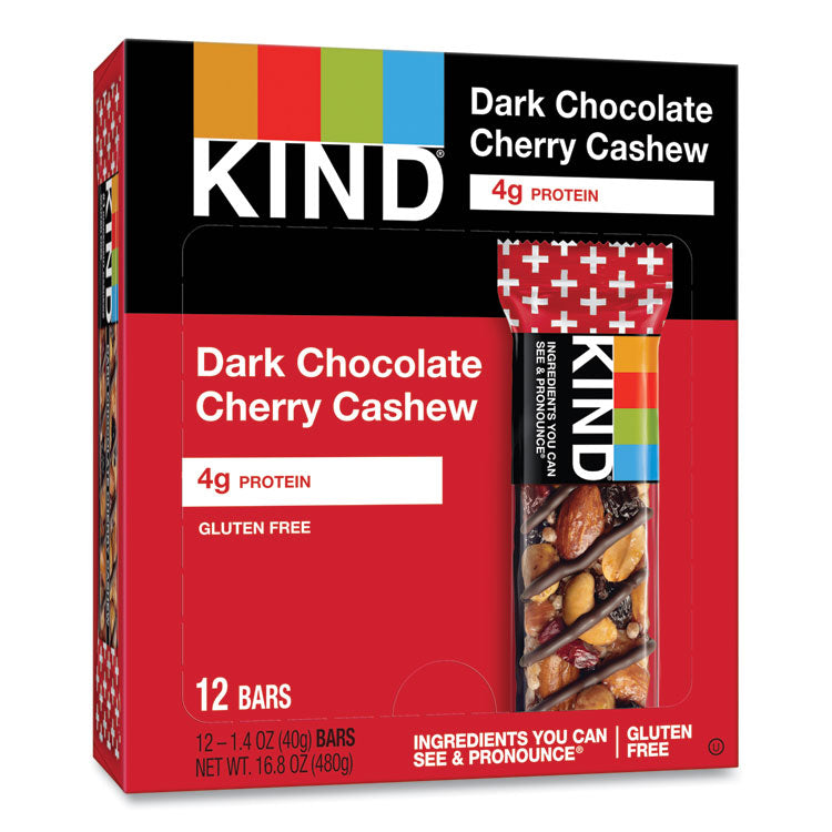 Plus Nutrition Boost Bar, Dk ChocolateCherryCashew/Antioxidants, 1.4 oz Bar, 12/Box