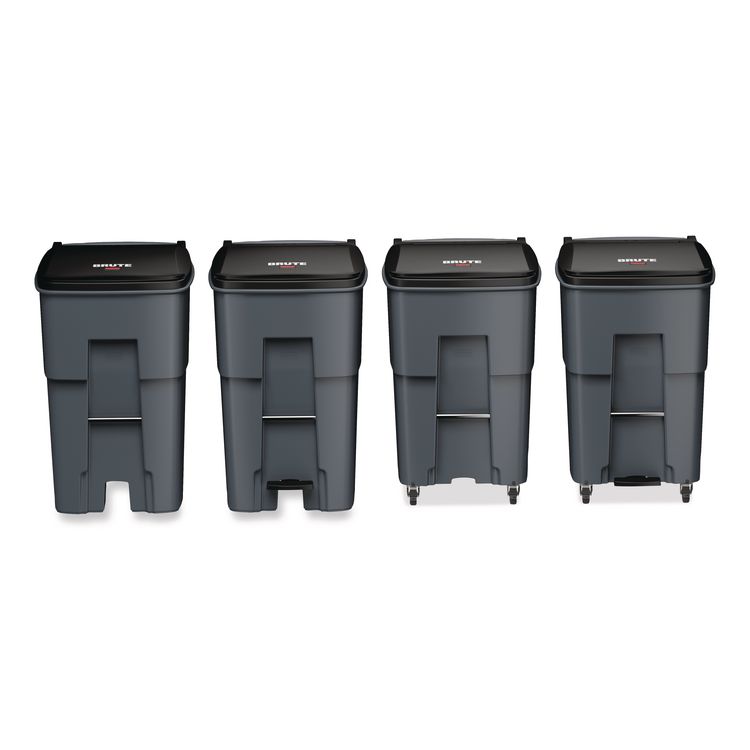 Brute Roll-Out Heavy-Duty Container, 95 gal, Polyethylene, Gray