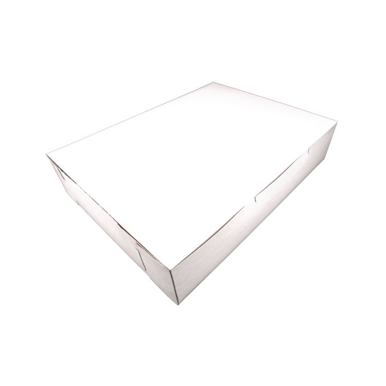 White One-Piece Non-Window Bakery Boxes, 20.5 x 14.5 x 5, White, Paper, 50/Carton