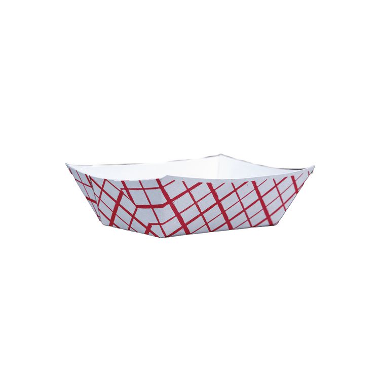Paper Food Baskets, 6 oz Capacity, 4.29 x 2.85 x 1.09, Red/White, Paper, 1,000/Carton