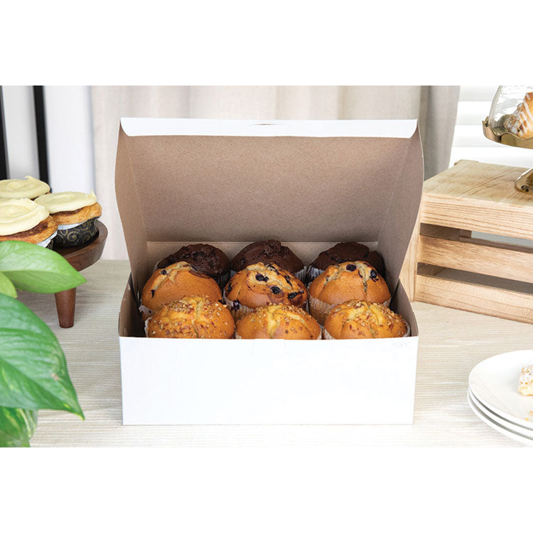 Bakery Boxes, Standard, 7 x 7 x 3, White, Paper, 250/Carton