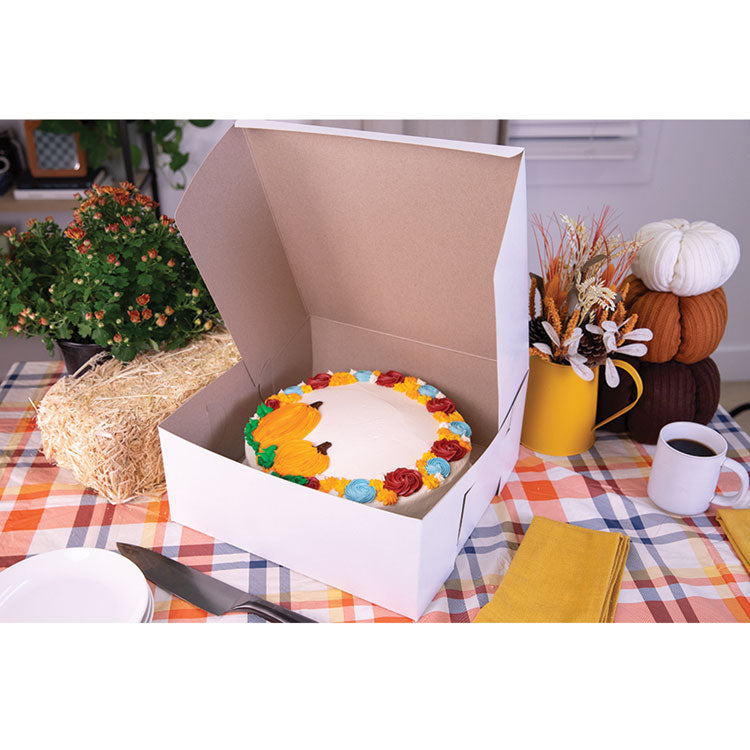 Bakery Boxes, Standard, 14 x 14 x 6, White, Paper, 50/Carton