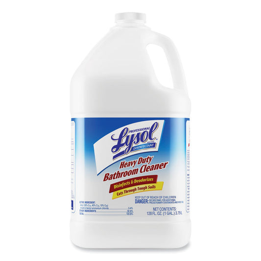 Disinfectant Heavy-Duty Bathroom Cleaner Concentrate, Fresh Lime Scent, 1 gal Bottle, 4/Carton