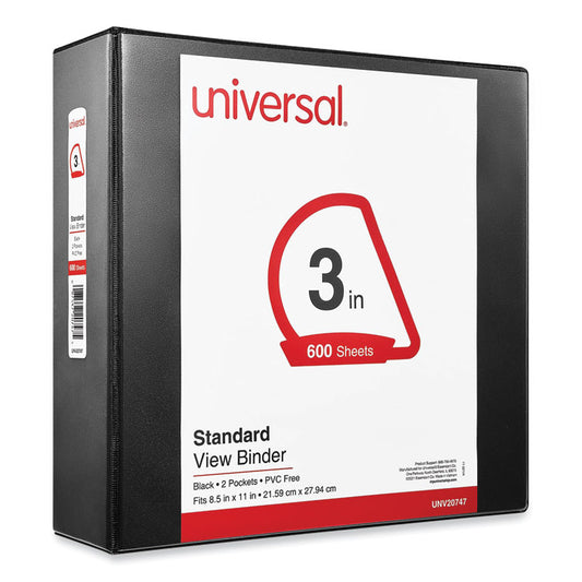 Slant D-Ring View Binder, 3 Rings, 3" Capacity, 11 x 8.5, Black (Each)