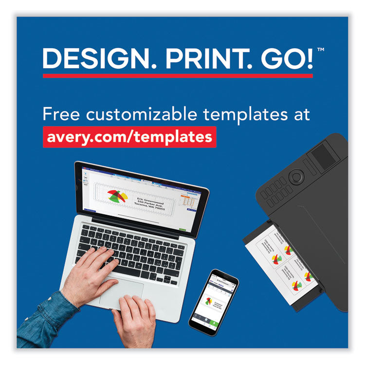 Print-to-the-Edge Microperforated Business Cards with Sure Feed Technology, Laser, 2 x 3.5, White, 8/Sheet, 20 Sheets/Pack