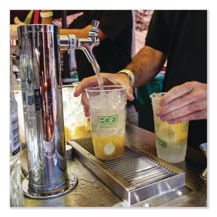 GreenStripe PLA Cold Cups, 32 oz, Plastic, Clear, 1,000/Carton