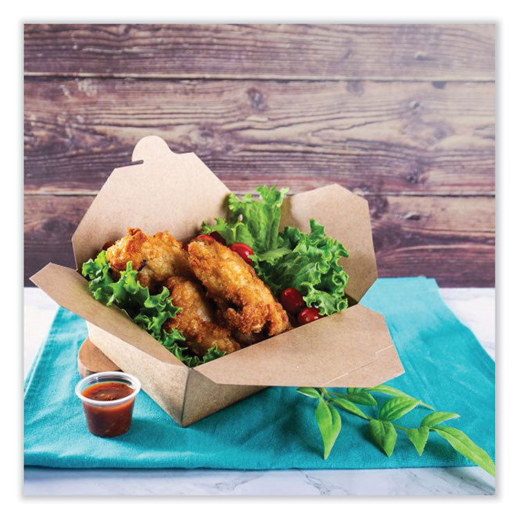 Reclosable Kraft Take-Out Box, 48 oz, 6.93 x 5.62 x 2.4, Brown, Paper, 300/Carton