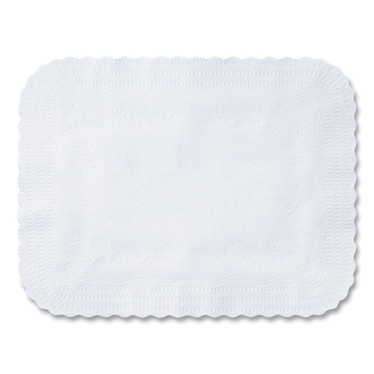 Scalloped Edge Traymat, Smooth Surface, 16.5" x 12.75", White, 1,000/Carton