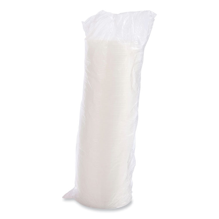 Cold Cup Lids, Fits 8 oz to 32 oz Cold Cups/Containers, Plastic, Translucent, 100/Sleeve, 10 Sleeves/Carton