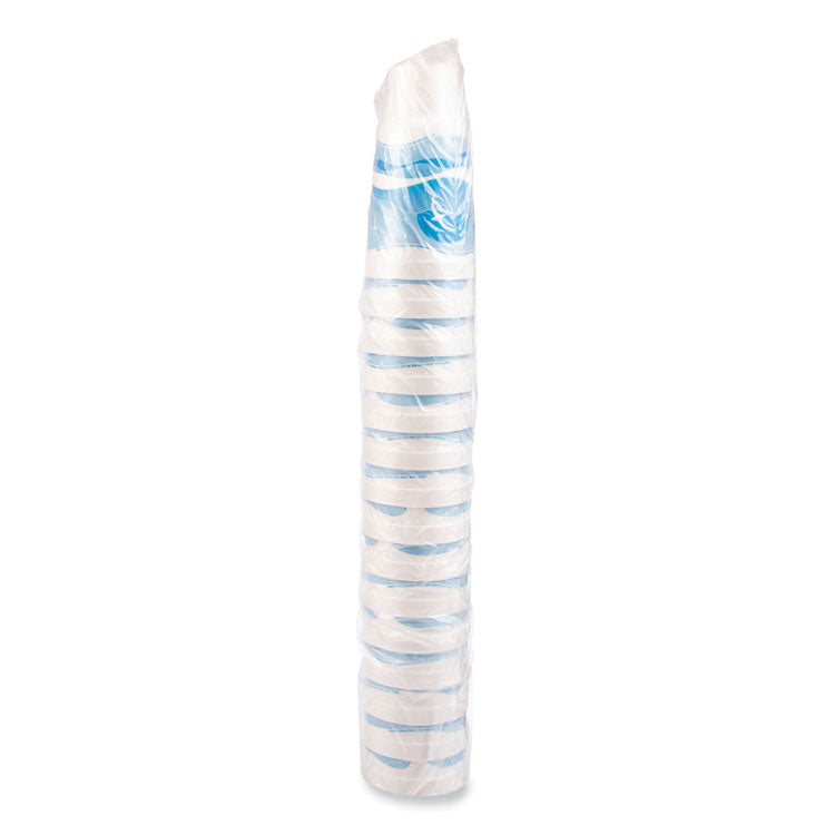 Horizon Hot/Cold Foam Drinking Cups, 44 oz, White/Ocean Blue, 15/Bag, 20 Bags/Carton