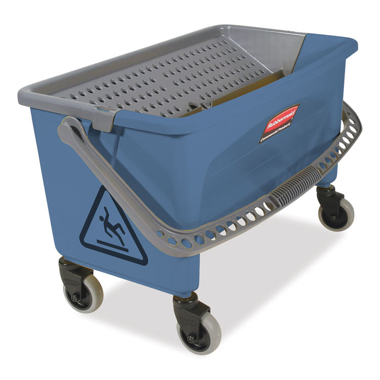 Microfiber Finish Bucket, with Lid, 3 gal, Blue/Black
