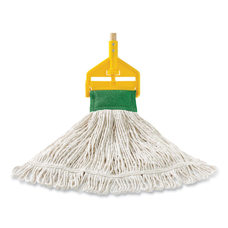 Super Stitch Blend Mop Head, Cotton/Synthetic, Large, White, 6/Carton