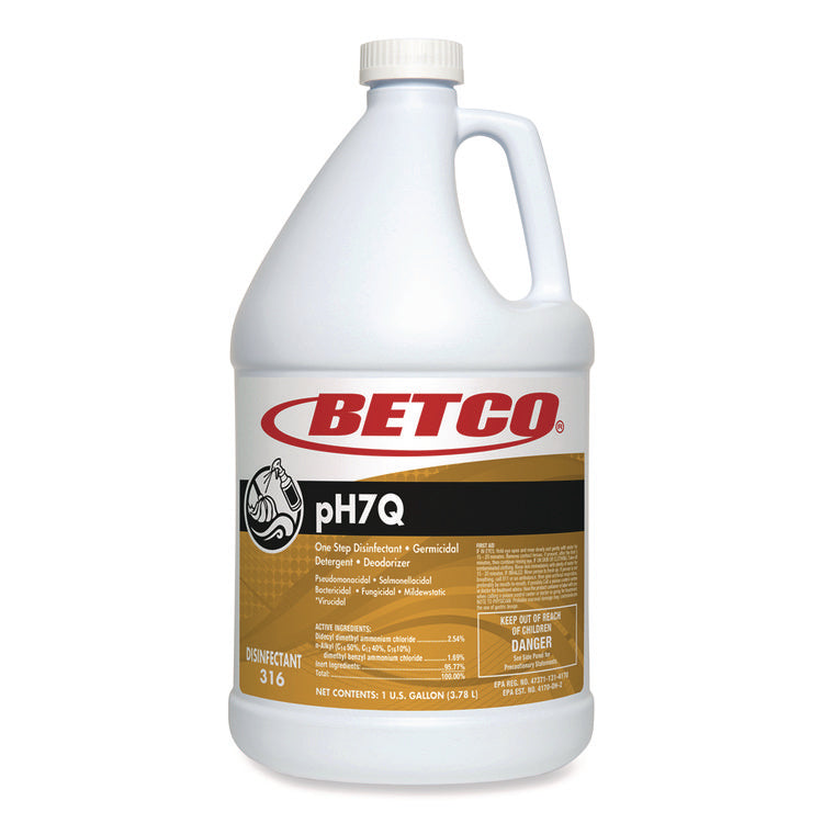 pH7Q Neutral Disinfectant, Lemon Scent, 1 gal Bottle, 4/Carton