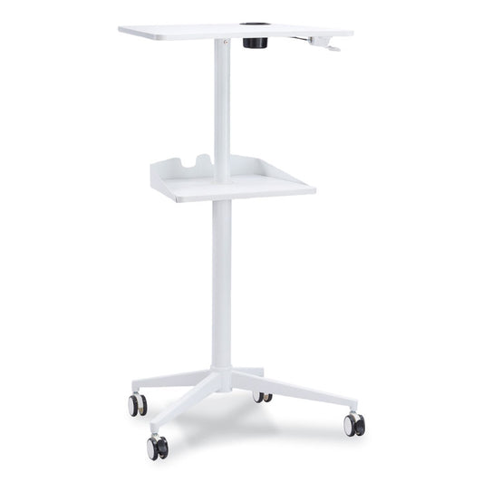 VUM Mobile Workstation, 30.75" x 22.28" x 36.12" to 48.25", White