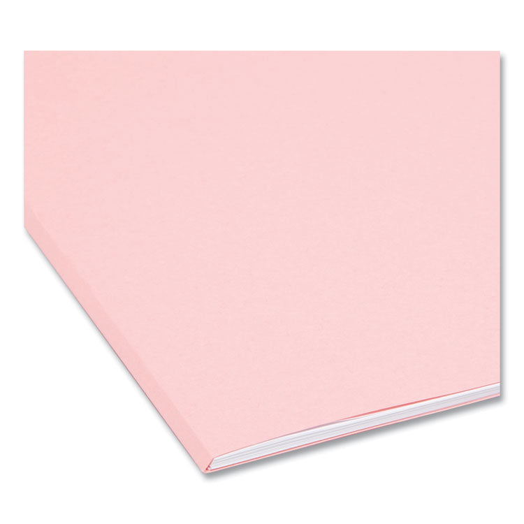 Reinforced Top Tab Colored File Folders, 1/3-Cut Tabs: Assorted, Legal Size, 0.75" Expansion, Pink, 100/Box